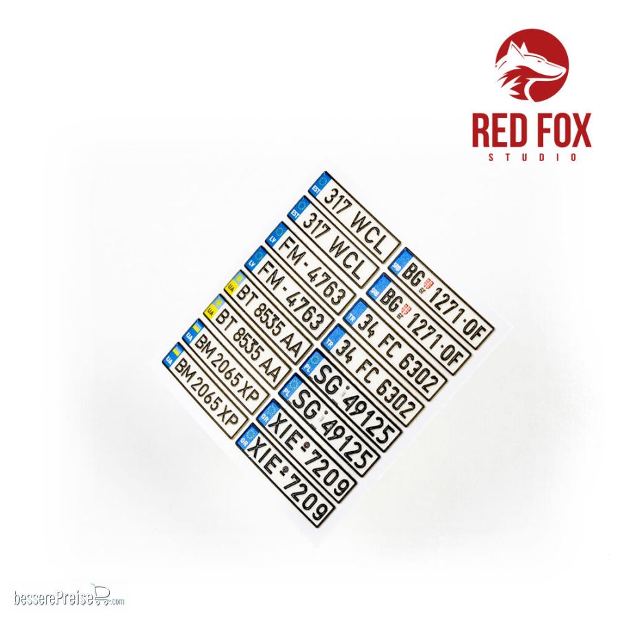 Red Fox Studio RFSQS-24016 - 1/24 European Lincense plates vol.03 | Modellbau