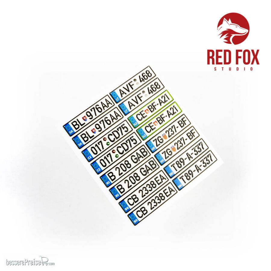 Red Fox Studio RFSQS-24017 - 1/24 European Lincense plates vol.04 | Modellbau