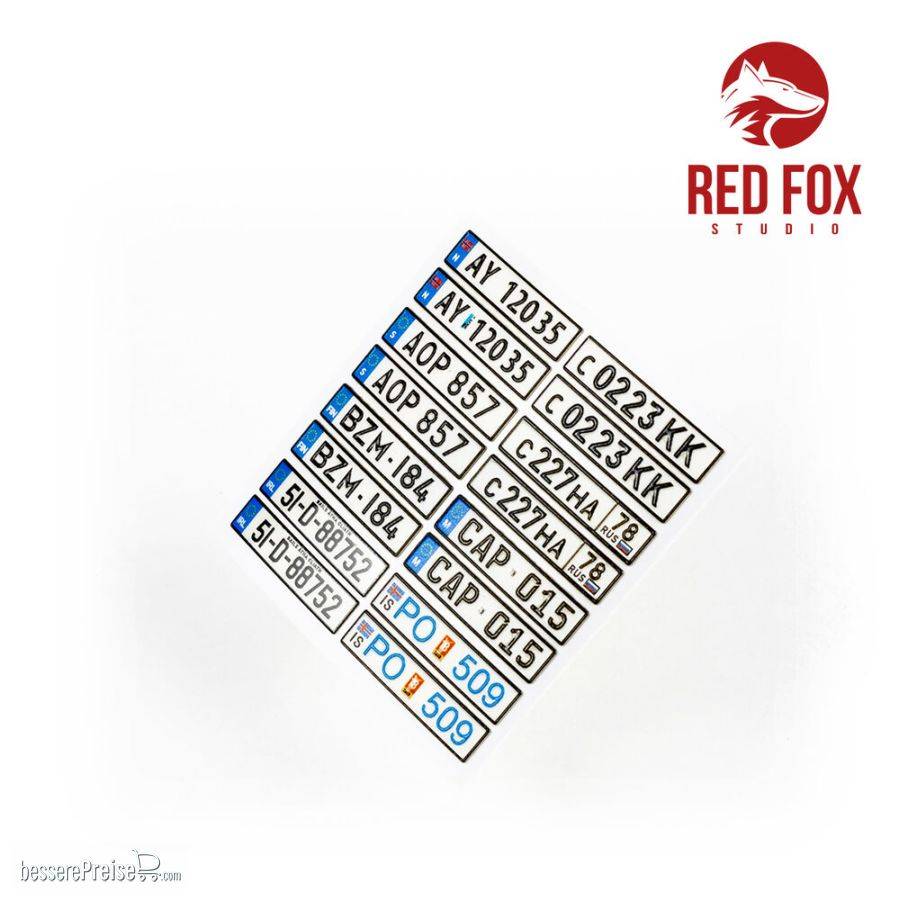 Red Fox Studio RFSQS-24018 - 1/24 European Lincense plates vol.05 | Modellbau