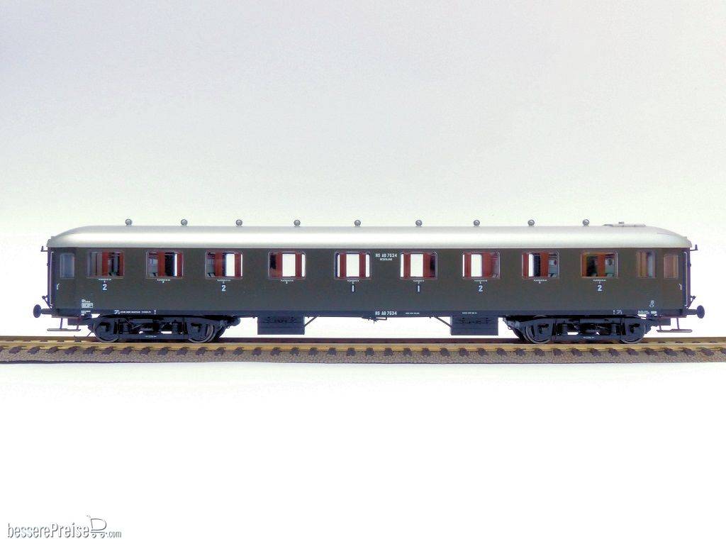 Reisezugwagen NS AB7534 oliv grün, silbernes Dach