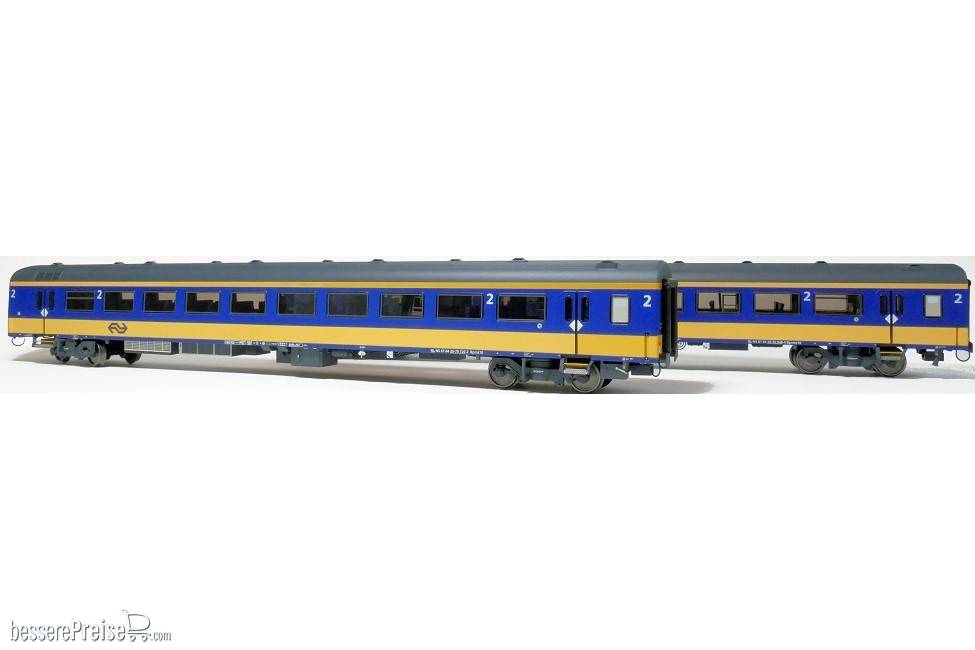 2er-Set NS ICRm Den Haag -Eindhoven für den Inlandseinsatz Endwagen Bpmez10 und Reisezugwagen Bpmz10 ( Neue Farbe Gelb / Blau)