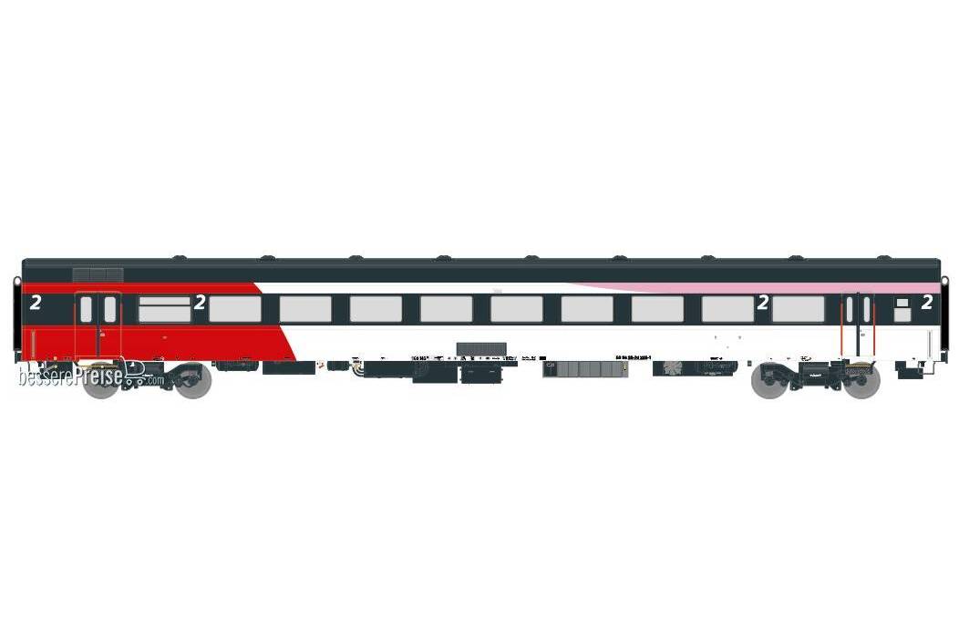 ICRm Hispeed 1 (Amsterdam - Brussel) für die Hsl-Strecke eingesetzt Reisezugwagen B(Rot/Weiss/Rose)