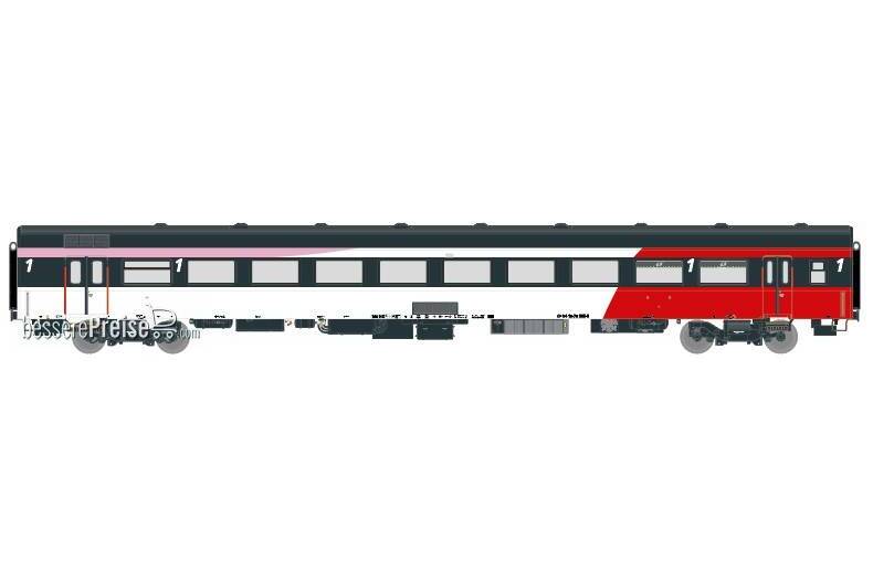 NS ICRm Hispeed 1 (Amsterdam - Brussel) für die Hsl-Strecke eingesetzt Reisezugwagen A(Rot/Weiss/Rose)