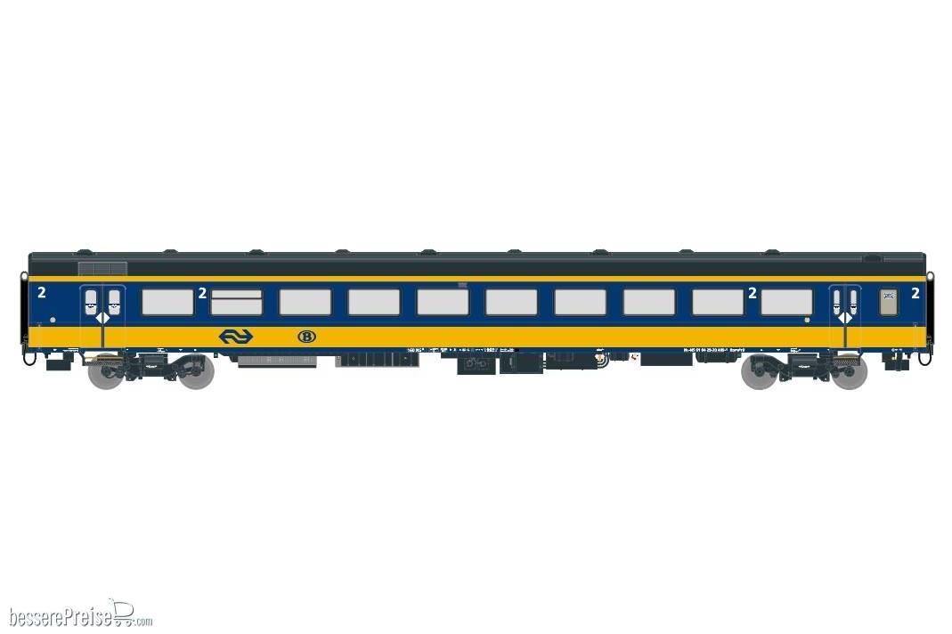 NS ICRm (Amsterdam - Brussel) Gepäckwagen Bpmdz9 ( Farbe Gelb / Blau) mit Beleuchtung und Figuren