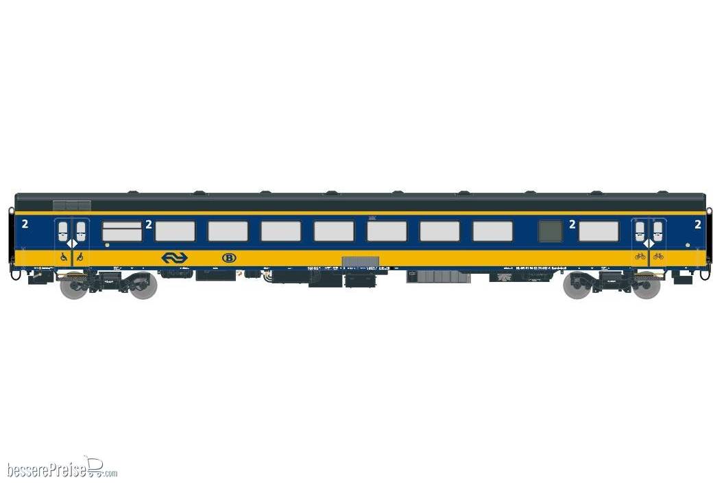 NS ICRm (Amsterdam - Brussel) Endwagen Bpmbdez8 ( Farbe Gelb / Blau) mit Beleuchtung und Figuren