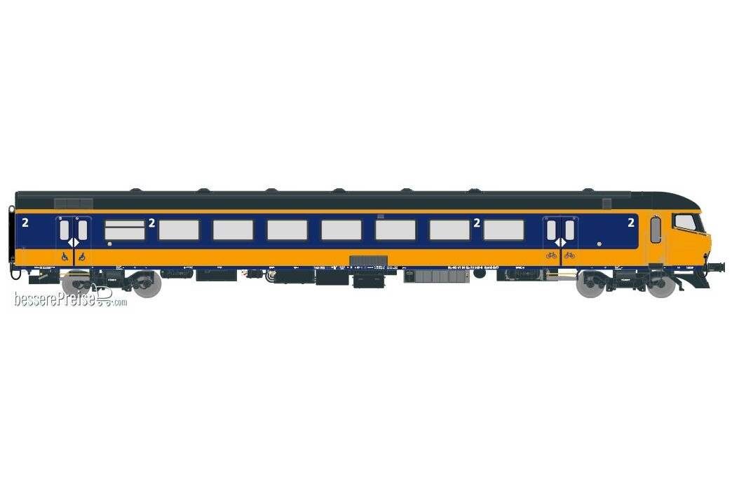 NS ICRm Den Haag -Eindhoven für den Inlandseinsatz Steuerwagen Bpmbdzf7 ( Neue Farbe Gelb / Blau) (AC Marklin)