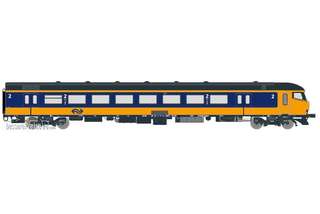 NS ICRm Garnitur 4 Steuerwagen BDs ( Neue Farbe Gelb / Blau) (AC Marklin)
