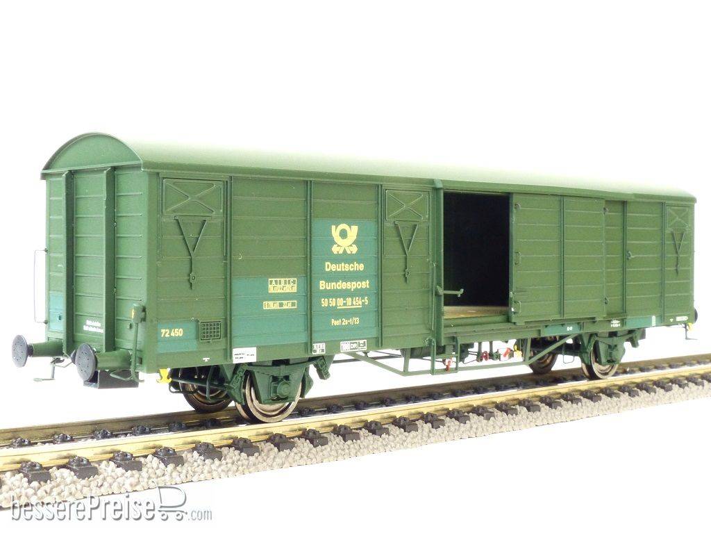 DB Güterwagen Gbs Post 50 50 00-10 450-3, 7 Sicken, Tür mit Verstärkung, Epoche V (Zu öffnenden Türen)