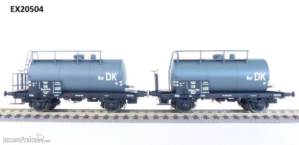 DB 2er Set 24m3 Einheitsbauart Leichtbau-Kesselwagen Bahndienstwagen für DK