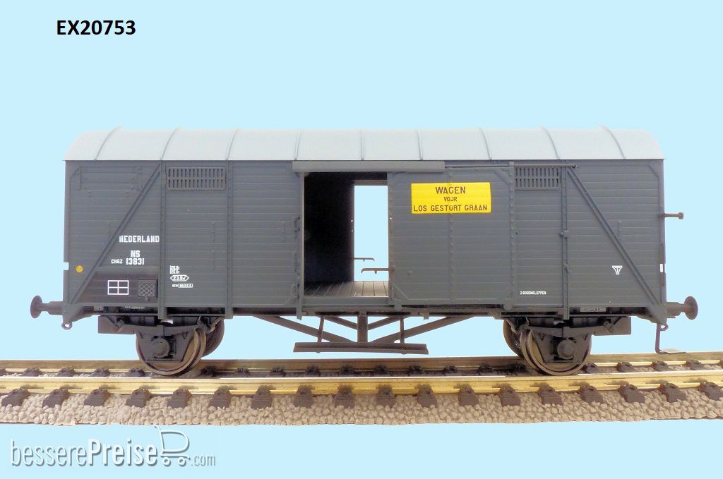 NS CHGZ gedeckter Wagen Beschriftung 'Los gestort graan' Epoche III Nr. 13831
