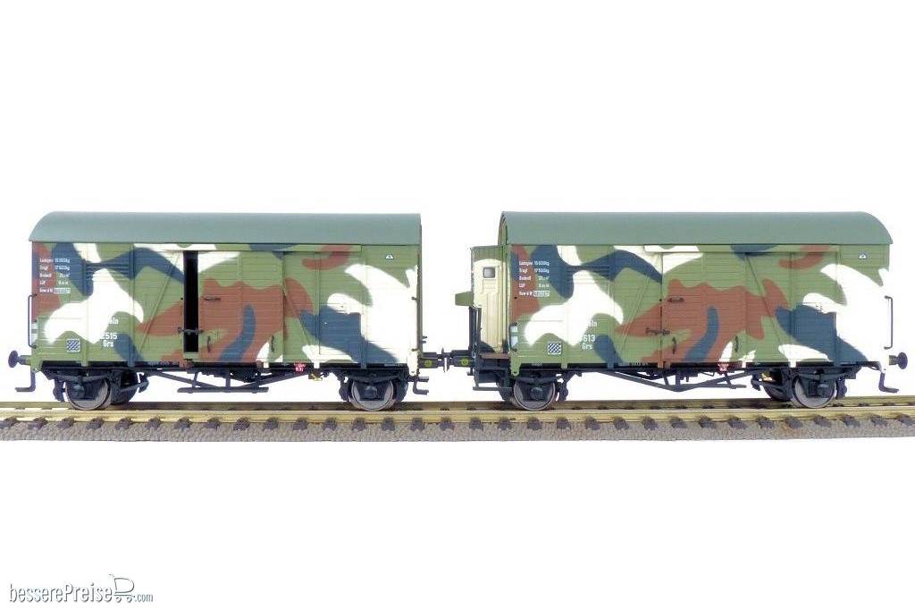 DRG Oppeln GRS Güterwagen (Camouflage Grau/schwarz/Weiss) (Bremserhaus/Gleitlager) (EX20790A), DRG Oppeln GRS Güterwagen (Camouflage Grau/schwarz/Weiss) (Gleitlager)(EX20790B)