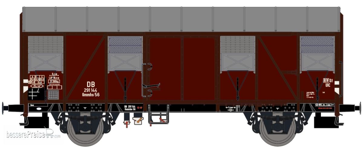 DB Gmmhs 56 mit aluminium Luftklappen Nr.291 144 (Exklusiv für Wilde 13)