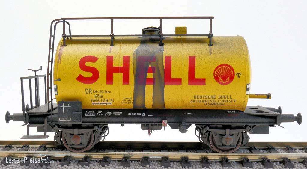 DR-Zone 30m3 Uedinger Kesselwagen Gelb Shell Epoche IIIa (Verschmutzt)