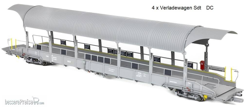 4-er DC Verladewagenset 3 BLS Autoverladezug 1 Talbot (4x Verladewagen Sdt) (exklusiv für KML und Niederlande)