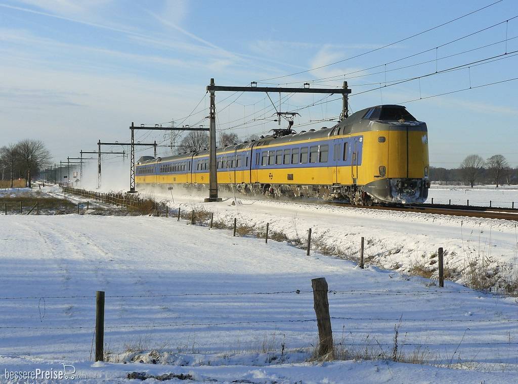 NS ICM 4-teilig, ohne Bahnraumer, gelb, DC