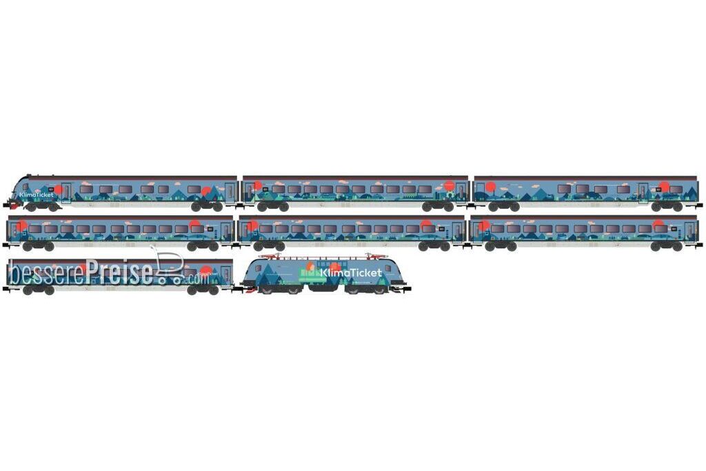 Personenzug mit Rh 1116, 8-tlg. ÖBB Railjet/Klimaticket, Ep. - Lemke