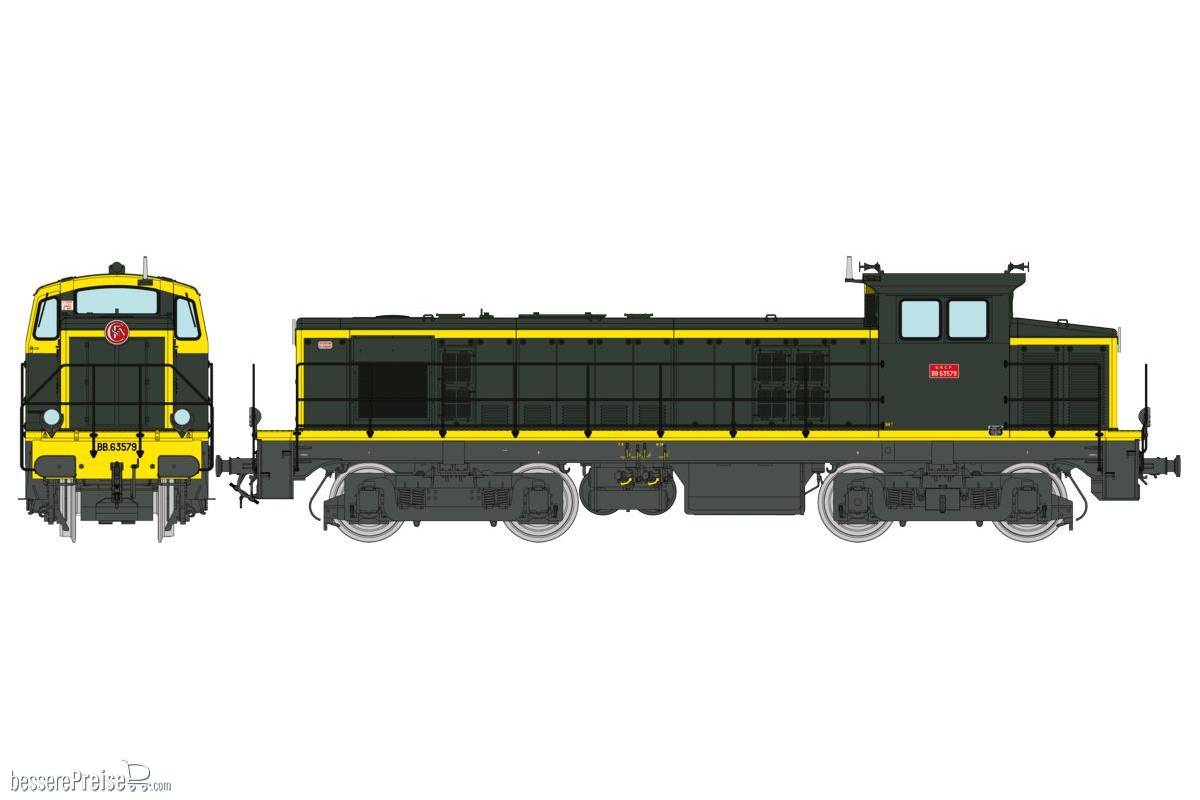 Diesel Locomotive BB 63579 green/yellow 401 grey frame, Era IV - ANALOG