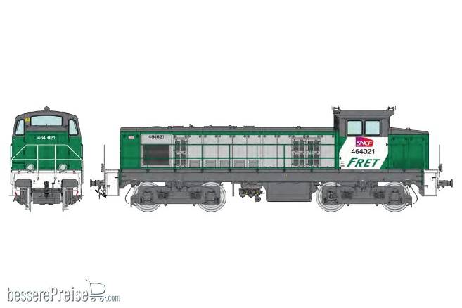 Diesellok BB 63000 BB 464021 "FRET" Grün Lackierung, "carmillon" Logo - Ep.V-VI
