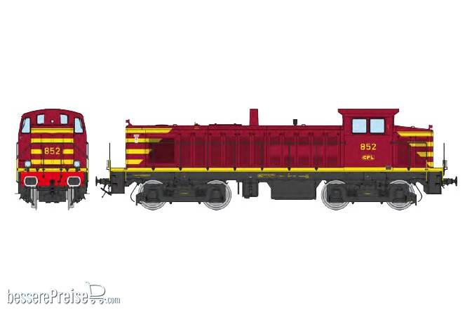Diesellok BB 63000 Diesellok 852, Rot CFL mit gelben Streifen, CFL gerahmtes Logo - Ep.IV - AC Sound