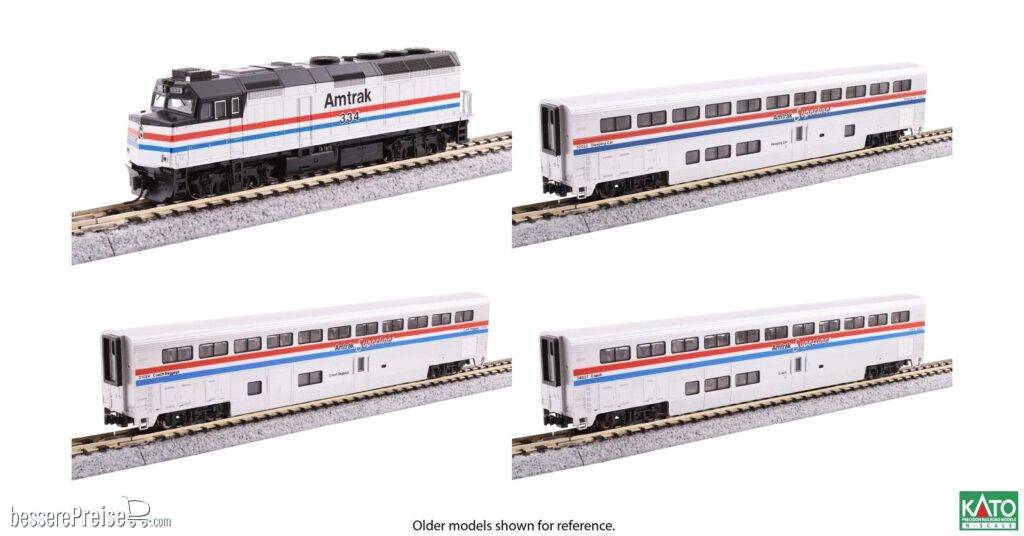 Personenzug EMD F40PH + 3 Superliner I Amtrak, Ep.IV, Ph.III