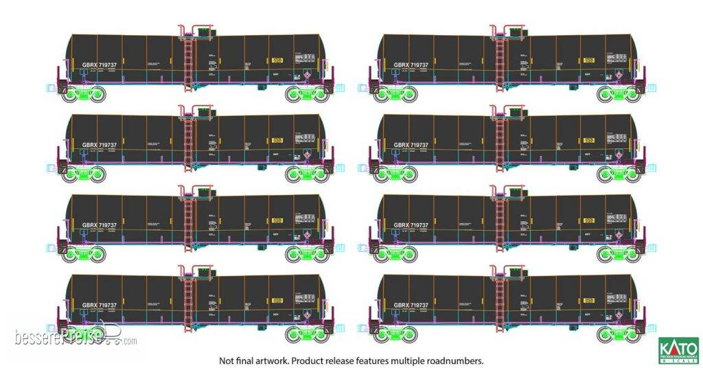 8er Set Kesselwagen GBRX, Ep.V-VI, Set A