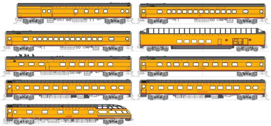 9er Set Personenwagen Milwaukee Rd, Ep.III, Hiawatha
