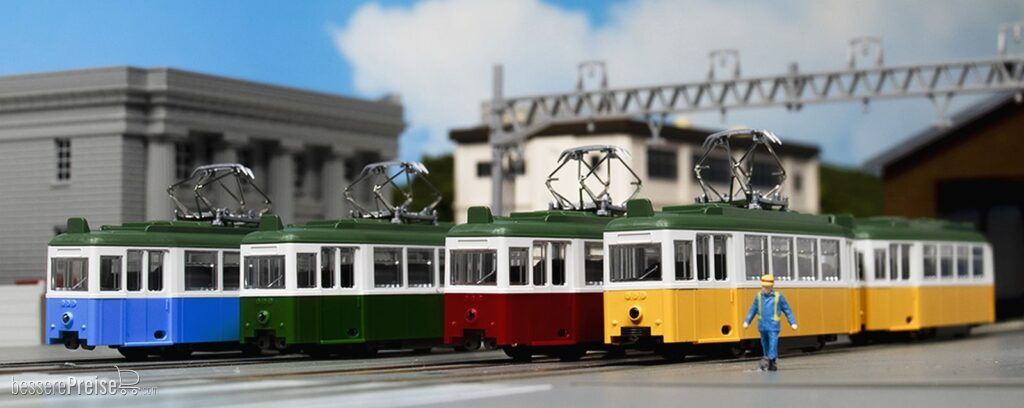 Straßenbahn Düwag, 2-tlg., grün/weiß