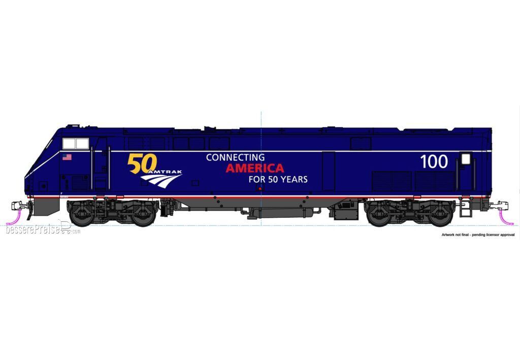 Diesellok GE P42 Amtrak, Ep.VI, #100, 50th An., blau