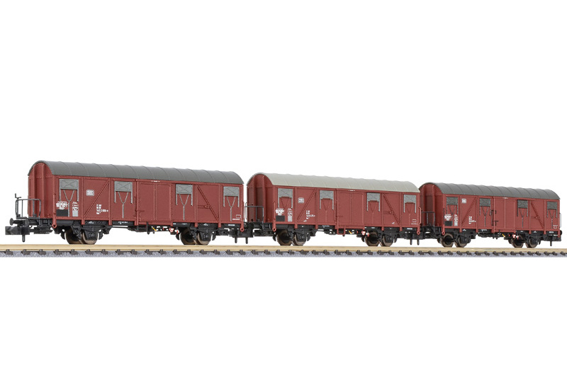 Güterwagen-Set Gos 245, 3-teilig, DB, Epoche IV