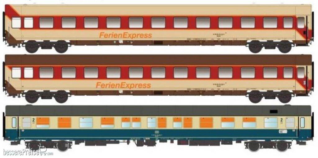 3er Set Personenwagen Bcvmh+Bctm DB TUI, Ep.IV, Alpen See