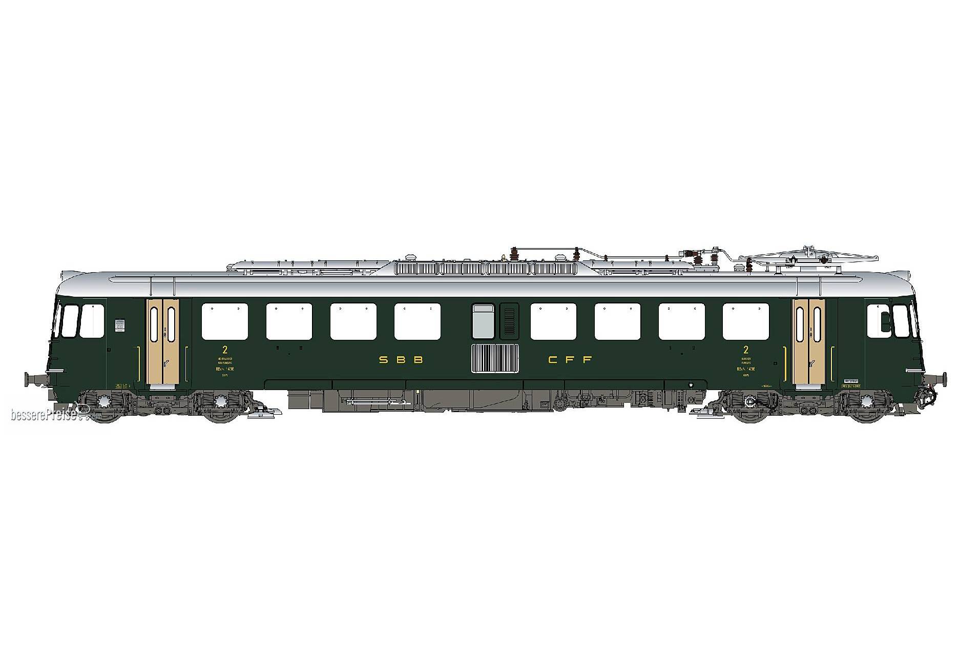 Triebwagen RBe 4/4 SBB, Ep.IV, grün, altes Logo, Sound