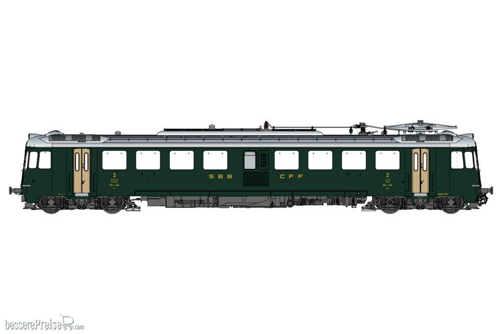 Triebwagen RBe 4/4 SBB, Ep.III, grün, altes Logo, AC