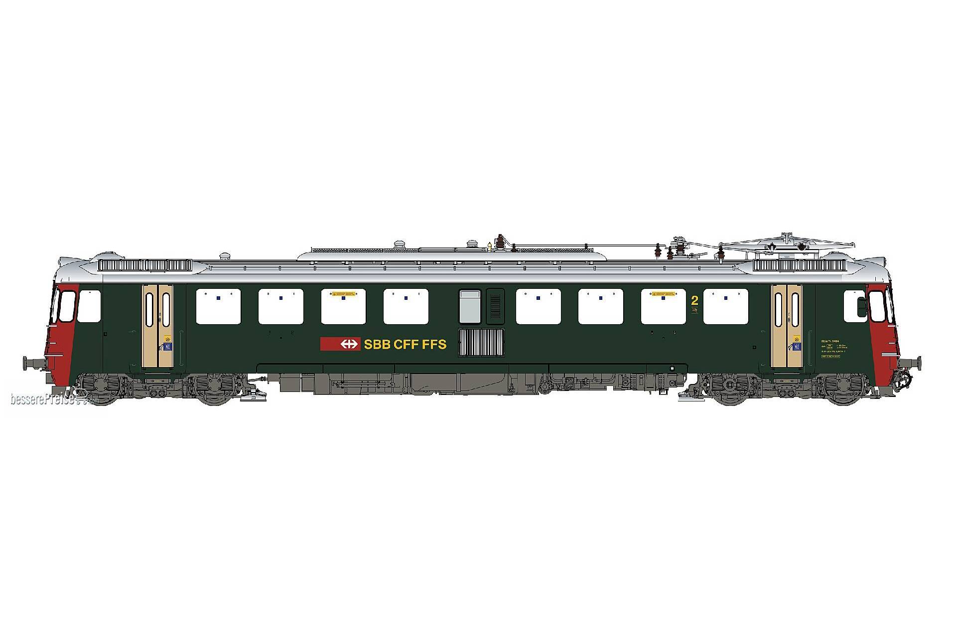Triebwagen RBe 4/4 SBB, Ep.IV-V, grün/rot, neu. Logo, AC Snd