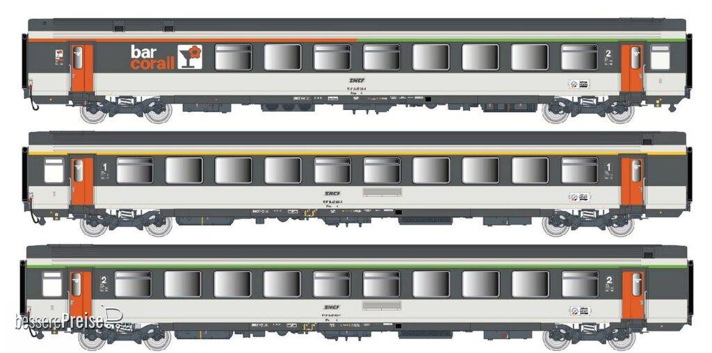 3er Set Personenwagen Vtu B5+A10+B11 SNCF, Ep.IV, IB - Lemke