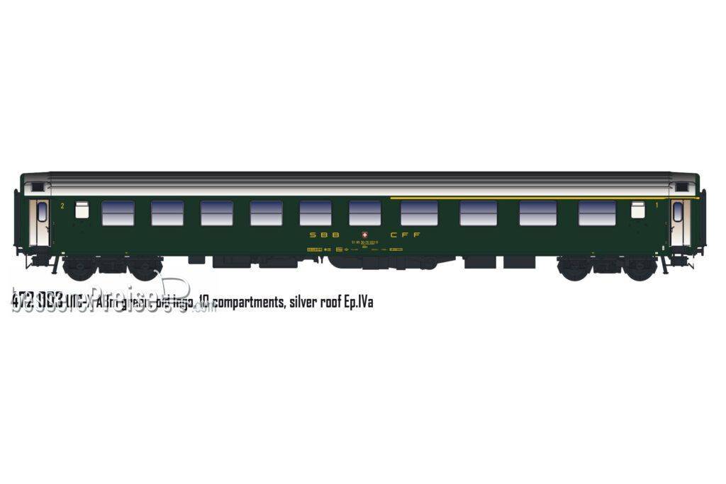 UIC-X Personenwagen ABm, 1./2.Kl. SBB, Ep.IVa, altes Logo - Lemke