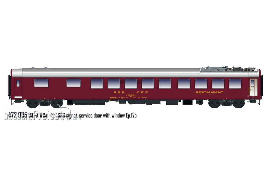 UIC-X Speisewagen WRm SBB, Ep.IVa, rot - Lemke