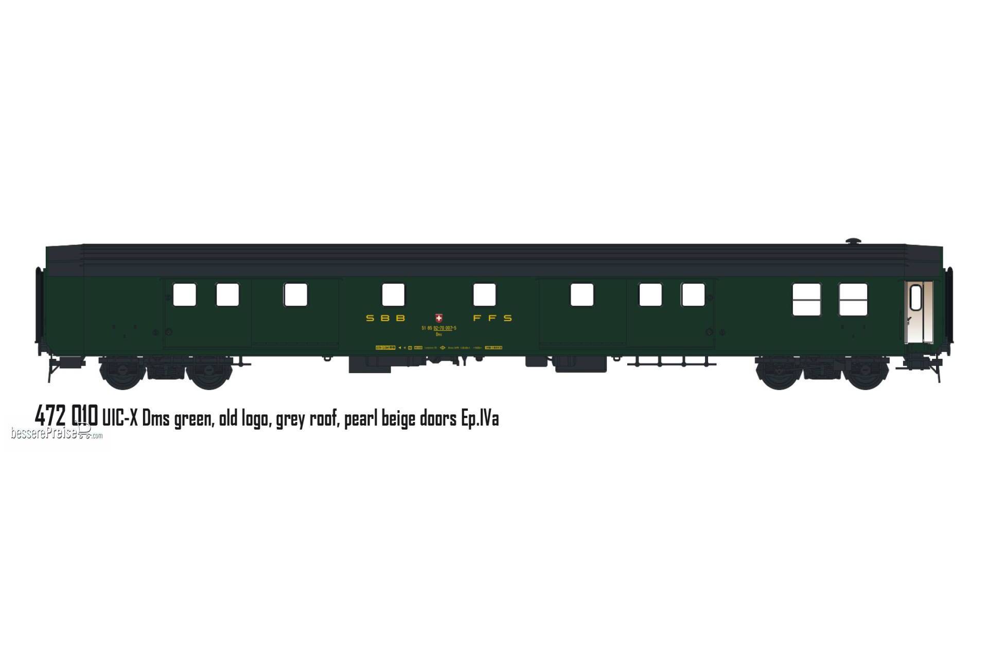 UIC-X Packwagen Dms SBB, Ep.IVa, altes Logo - Lemke
