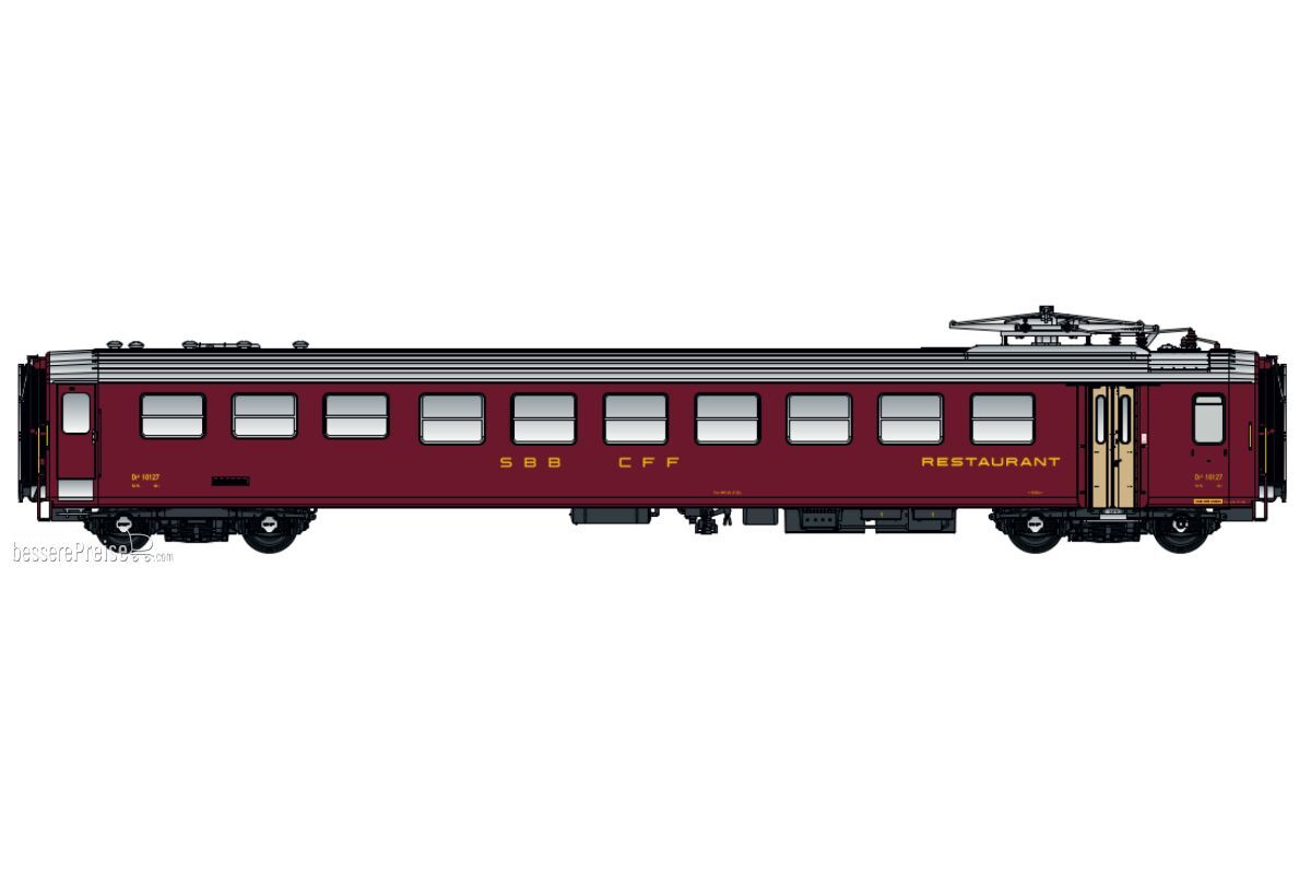 Speisewagen EW I WR – SBB, Ep.IIIb, Faltenbalg, rot
