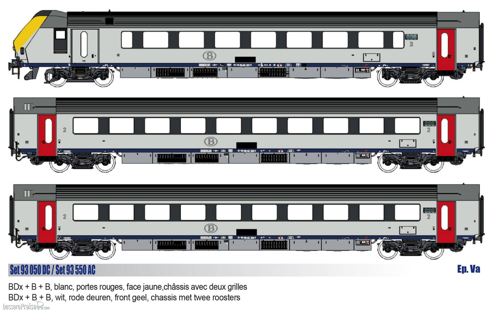 3er Set Personenwagen I11 BDx+B+B SNCB, Ep.Va