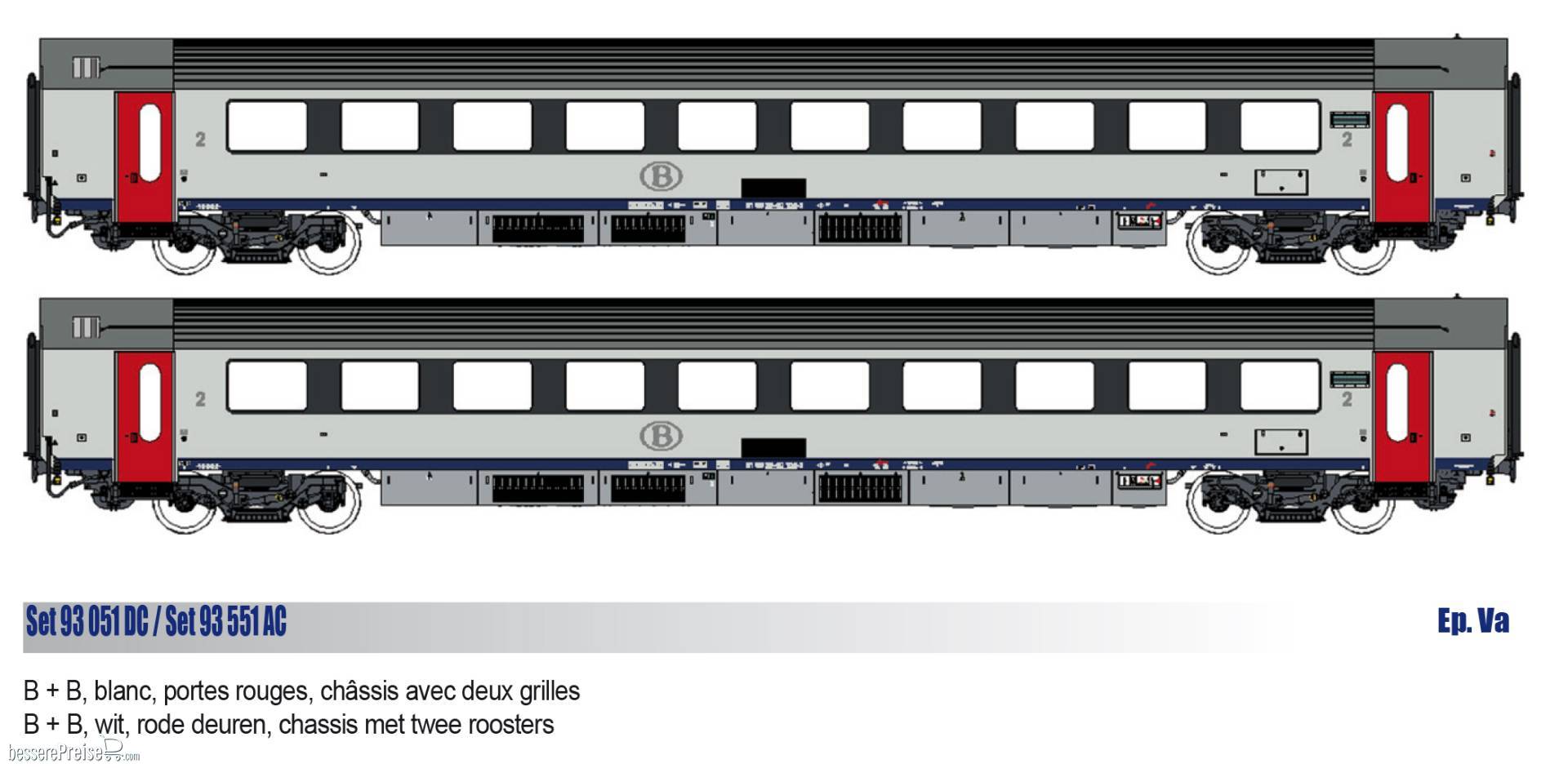 2er Set Personenwagen I11 B+B SNCB, Ep.Va, AC - Lemke