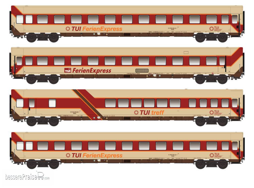 4er Set Personenwagen TUI Ferienexpress, Ep.IV, Set I
