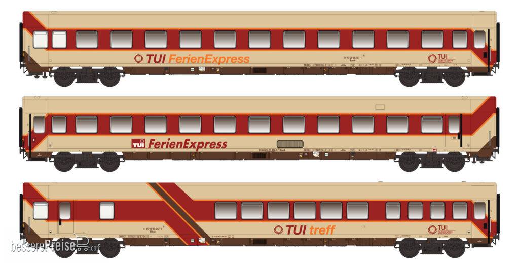 3er Set Personenwagen TUI Ferienexpress, Ep.IV, Set II