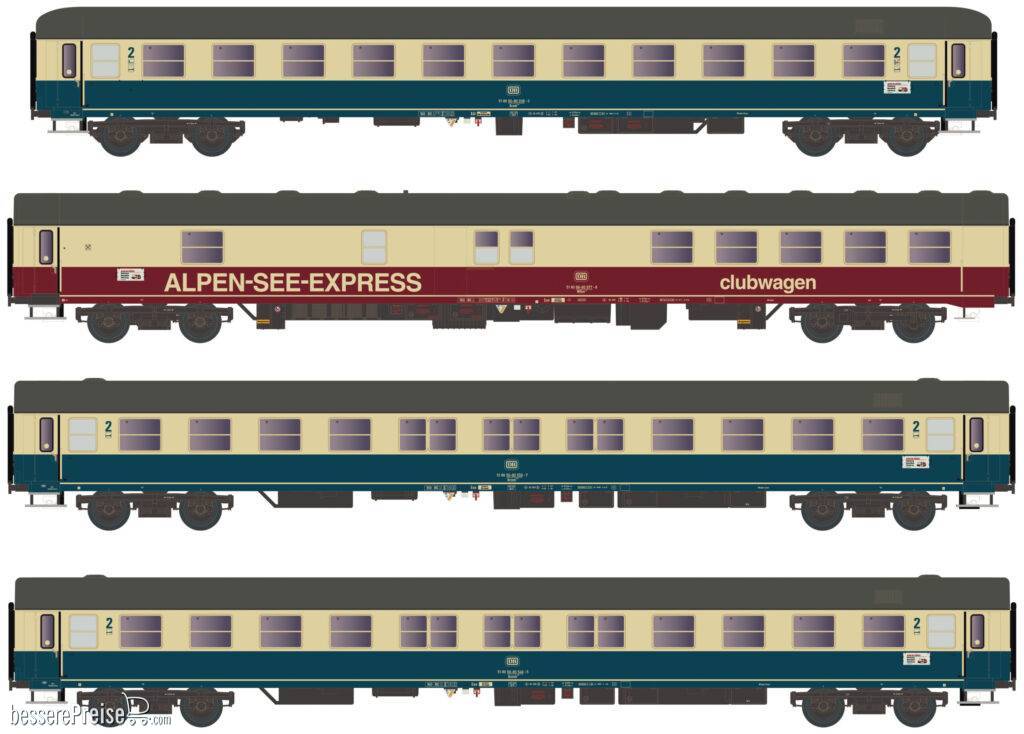 4er Set Personenwagen DB, Ep.IV, Alpenseeexpress