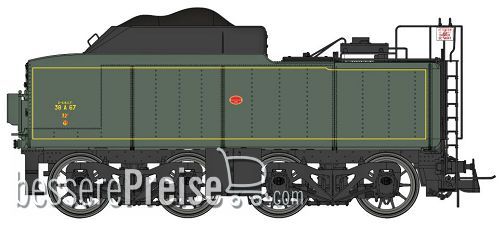 Tender Type NORTH 38 A 67 SNCF, Green SNCF 306 Yellow line