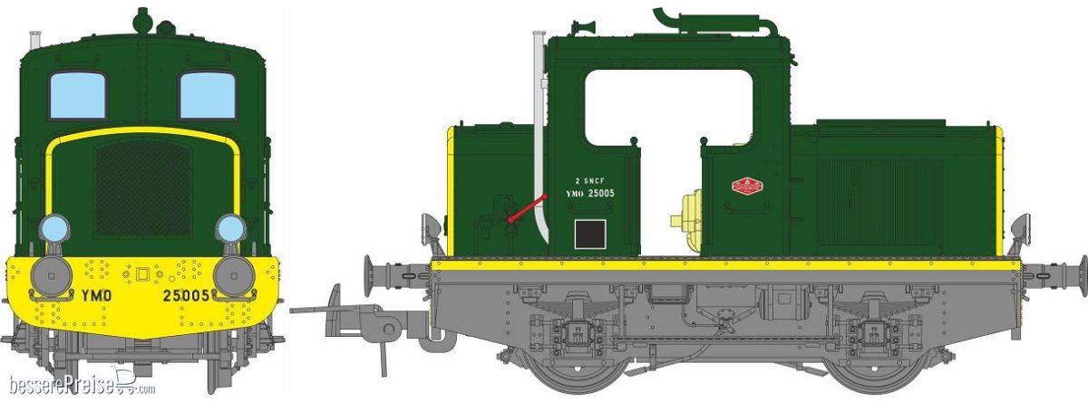 MOYSE 32 TDE, SNCF Green 306, Marchal light, Yellow line Era IV - ANALOG DC (RERUN)