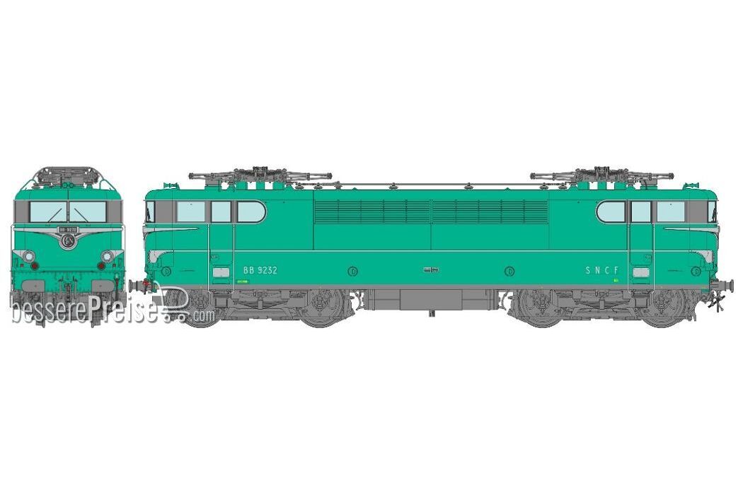 BB 9232 Green, Paris-SO without Skirt, Red Ligth Era IV-V - DCC Sound Functional Pantos