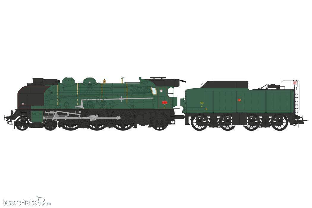 2-231 K 4 BOULOGNE depot, double smoke stack, large smoke deflectors, Bi-Compound air pump, ACFI preheating, 38m³ tender, Green, red fillets Era III - ANALOG DC