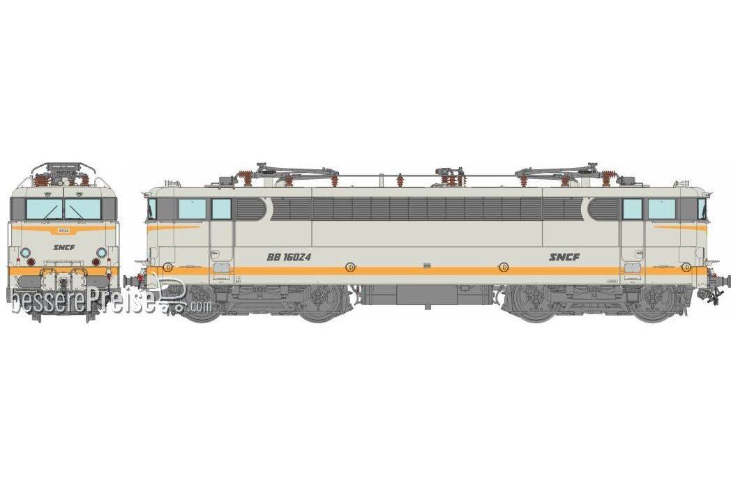 BB 16024 Grey livery downstroke SNCF logo, Preserved loco Era V - DCC Sound Functional Pantos