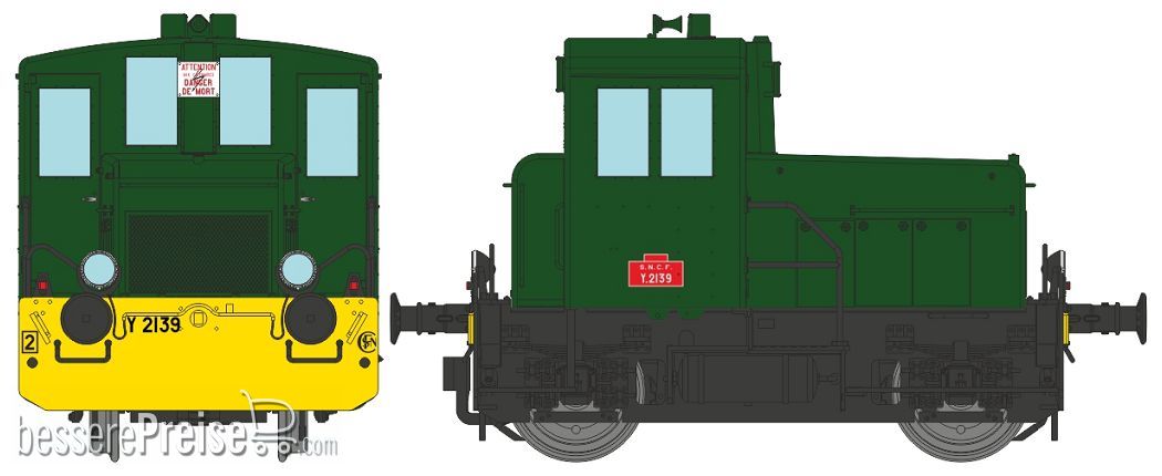 Y 2139 SNCF green 301, yellow front beam, North Era III/IV - DCC Sound