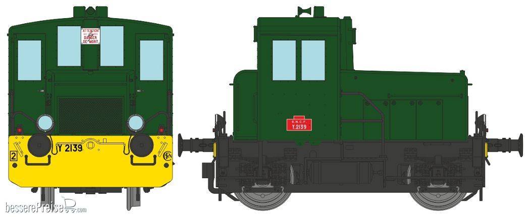 Y 2139 SNCF green 301, yellow front beam, North Era III/IV - ANALOG DC